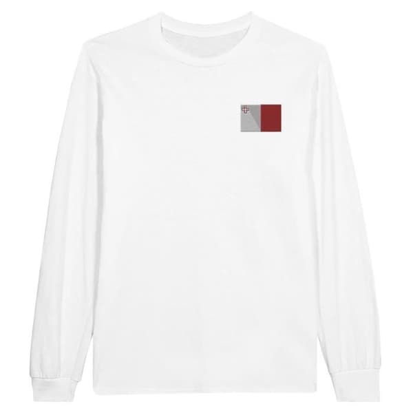 Långärmad t-shirt - PIXELFORMA - Maltas flagga - 100% bomull - Långärmad - Optimal komfort