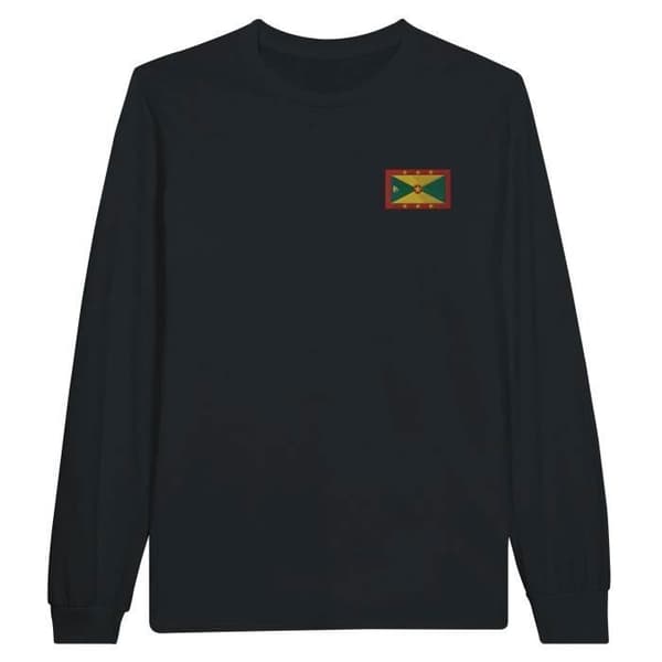 Långärmad t-shirt - PIXELFORMA - Grenadas flagga - 100% bomull - Långa ärmar - Optimal komfort