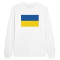 Miniatyrbild 1 av 3: Långärmad t-shirt - PIXELFORMA - Flag of Ukraine - Vit - Normal passform - Vuxen