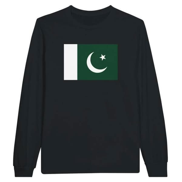 T-shirt med långa ärmar - PIXELFORMA - Pakistans flagga - 100% bomull - Långa ärmar - Optimal komfort