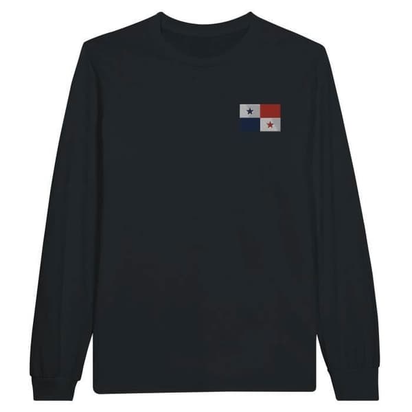 T-shirt med långa ärmar - PIXELFORMA - Panama-flagg - Svart - Regular - Vuxen
