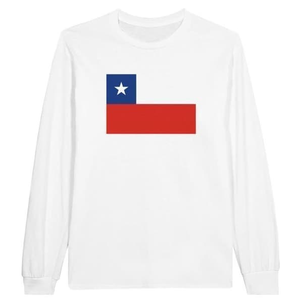 Långärmad T-shirt - PIXELFORMA - Chiles flagga - 100% bomull - Optimal komfort - Förstärkta sömmar