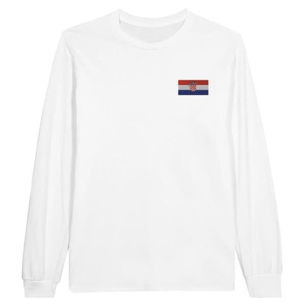 T-shirt med lång ärm - PIXELFORMA - Kroatiens flagga - 100% bomull - Långärmad - Optimalt komfort