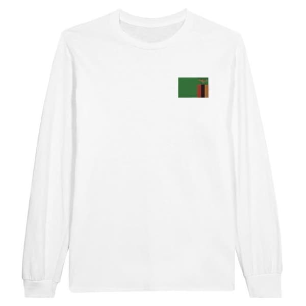 Långärmad t-shirt - PIXELFORMA - Flag of Zambia - 100 % bomull - Långa ärmar - Optimal komfort