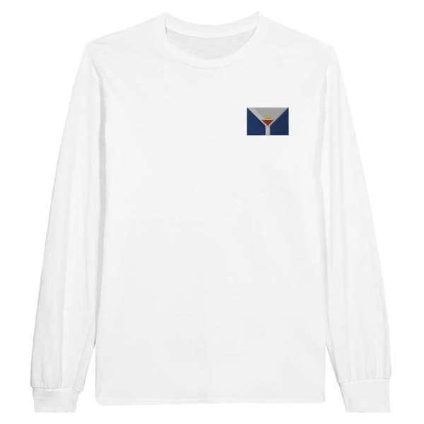 Långärmad T-shirt - Saint-Martins flagga - Vit - 100% bomull - Regular fit - Unisex