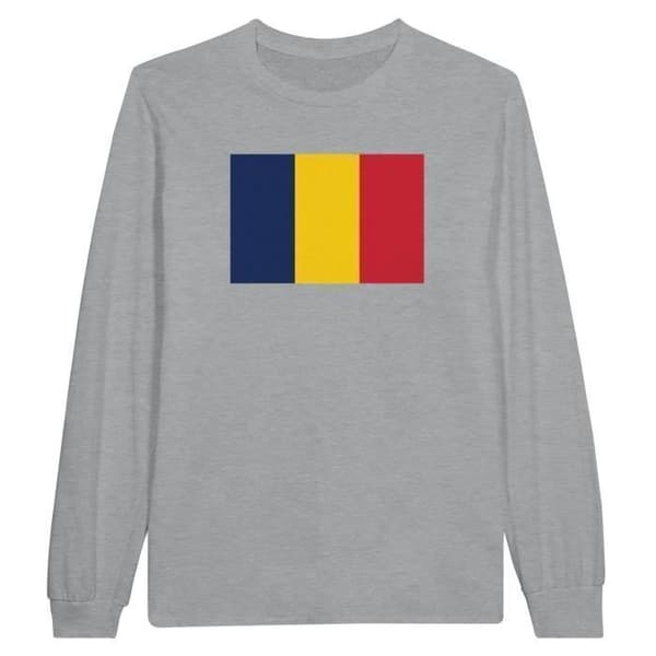 T-shirt med långa ärmar - PIXELFORMA - Tchads flagga - 100% bomull - Långa ärmar - Optimalt komfort