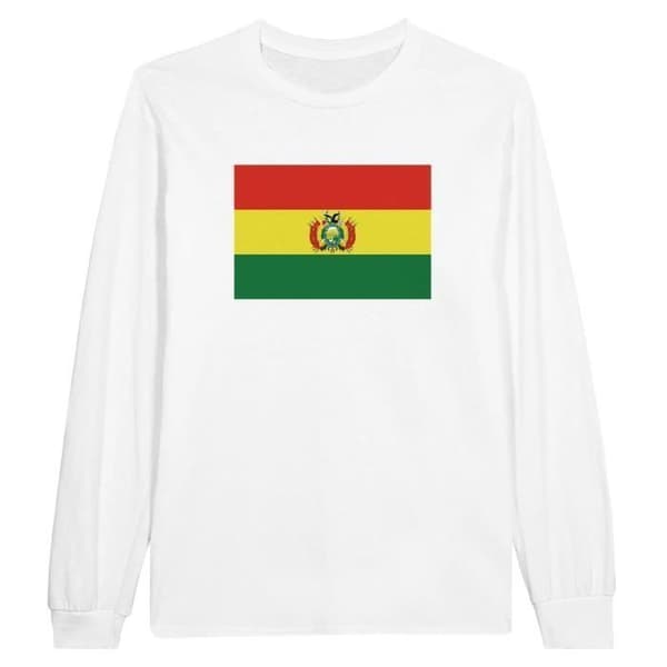 Långärmad t-shirt - PIXELFORMA - Bolivias flagga - 100% bomull - Långärmad - Klassisk passform