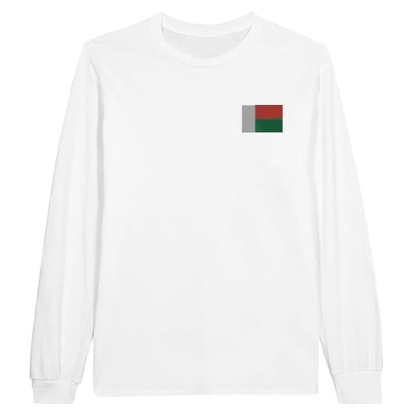 Långärmad t-shirt - PIXELFORMA - Madagaskars flagga - 100 % bomull - Långa ärmar - Optimal komfort