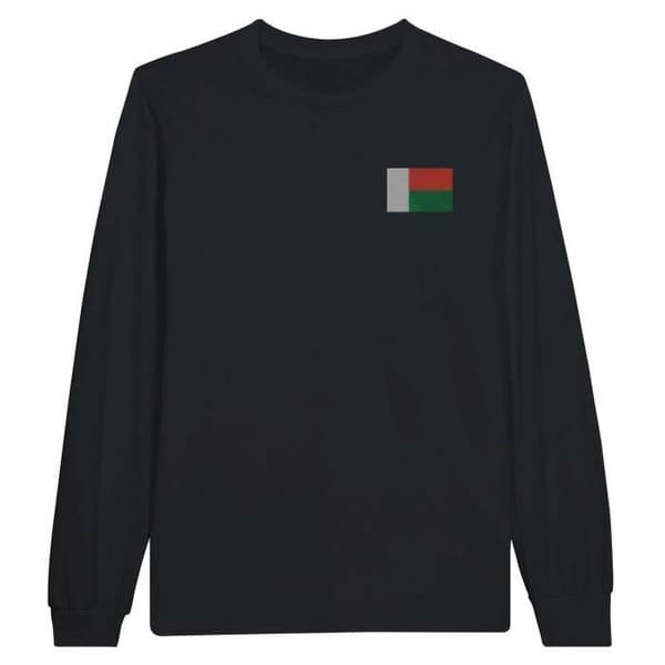 Långärmad t-shirt - PIXELFORMA - Madagaskars flagga - 100 % bomull - Långa ärmar - Optimal komfort