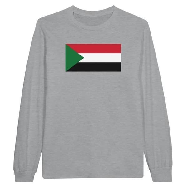 T-shirt med lång ärm - PIXELFORMA - Sudans flagga - 100% bomull - Långa ärmar - Optimal komfort