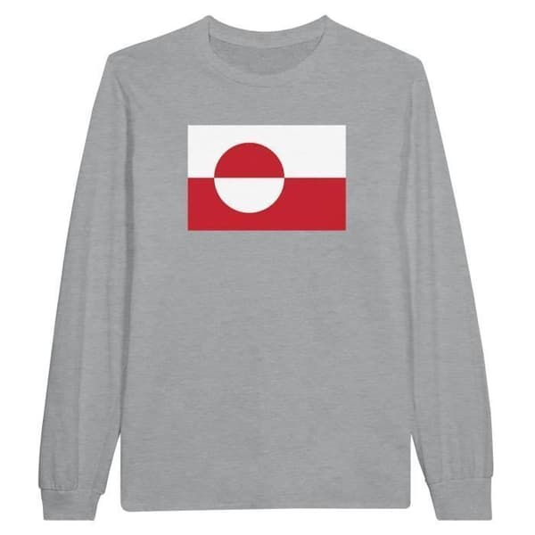 Långärmad t-shirt - PIXELFORMA - Grönlands flagga - 100 % bomull - Långa ärmar - Optimal komfort