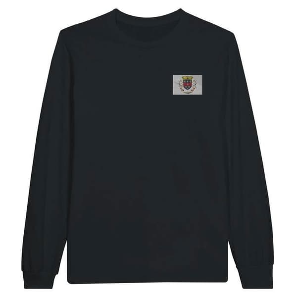 T-shirt med lång ärm - Saint-Barthélemys flagga - Svart - 100% bomull - Rak passform - Unisex