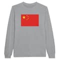 Miniatyrbild 1 av 3: Folkrepubliken Kina flagga långärmad T-shirt i grått