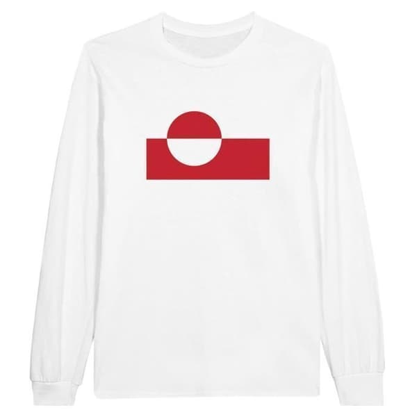 T-shirt med lång ärm - PIXELFORMA - Grönlands flagga - 100% bomull - Långärmad - Regular fit