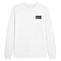 Miniatyrbild 1 av 3: Långärmad T-shirt - Södra Sudans flagga - Vit - 100% bomull - Regular fit - Unisex