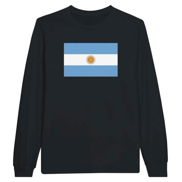 T-shirt med lång ärm - PIXELFORMA - Argentinas flagga - 100% bomull - Långa ärmar - Optimal komfort