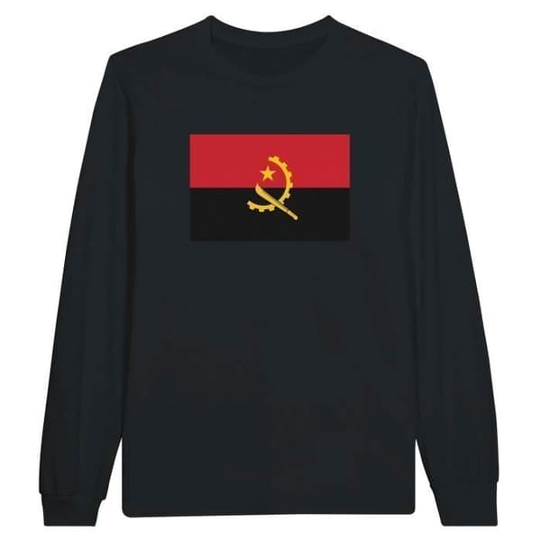 Långärmad T-shirt - PIXELFORMA - Angolas flagga - 100% bomull - Långa ärmar - Normal passform