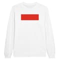 Miniatyrbild 1 av 3: Långärmad t-shirt - PIXELFORMA - Indonesiens flagga - Vit - Vanlig - Vuxen