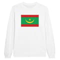Miniatyrbild 1 av 3: T-shirt med långa ärmar - Mauretanias flagga - Vit - 100% bomull - Klassisk skärning - Unisex
