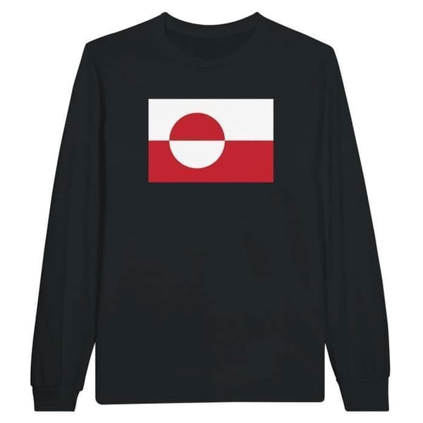 T-shirt med lång ärm - PIXELFORMA - Grönlands flagga - 100% bomull - Långärmad - Regular fit