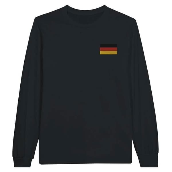 T-shirt med långa ärmar - PIXELFORMA - Tysklands flagga - Svart - Regular passform - Bekväm