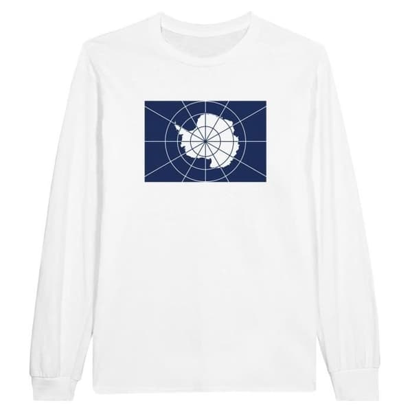 Officiell Antarktis flagga långärmad T-shirt i vit