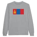 Miniatyrbild 1 av 3: T-shirt med långa ärmar - PIXELFORMA - Mongoliets flagga - 100% bomull - Grå - Långa ärmar