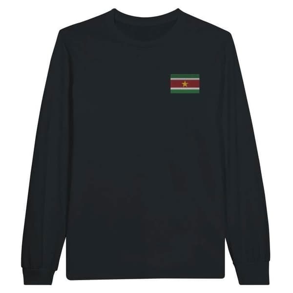 T-shirt med lång ärm - PIXELFORMA - Surinams flagga - 100% bomull - Långärmad - Optimal komfort