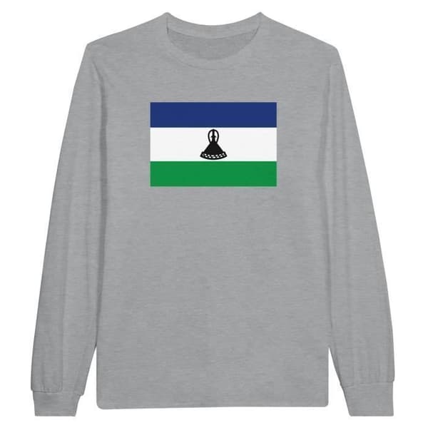 Långärmad t-shirt - PIXELFORMA - Flag of Lesotho - 100 % bomull - Långa ärmar - Optimal komfort