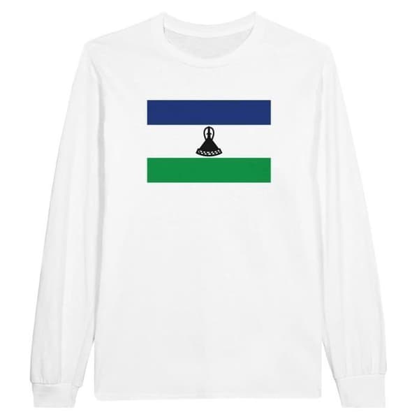 Långärmad t-shirt - PIXELFORMA - Flag of Lesotho - 100 % bomull - Långa ärmar - Optimal komfort