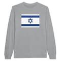 Miniatyrbild 1 av 3: Långärmad T-shirt - PIXELFORMA - Israels flagga - 100% bomull - Långa ärmar - Grå