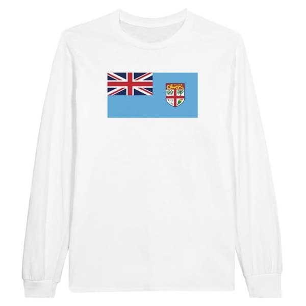 Fiji Flag Långärmad T-shirt i Vit