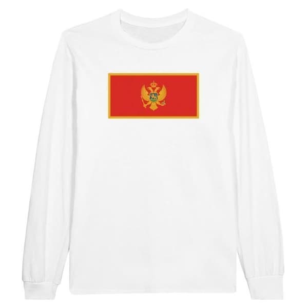 T-shirt med långa ärmar - PIXELFORMA - Montenegros flagga - 100% bomull - Långa ärmar - Regular fit