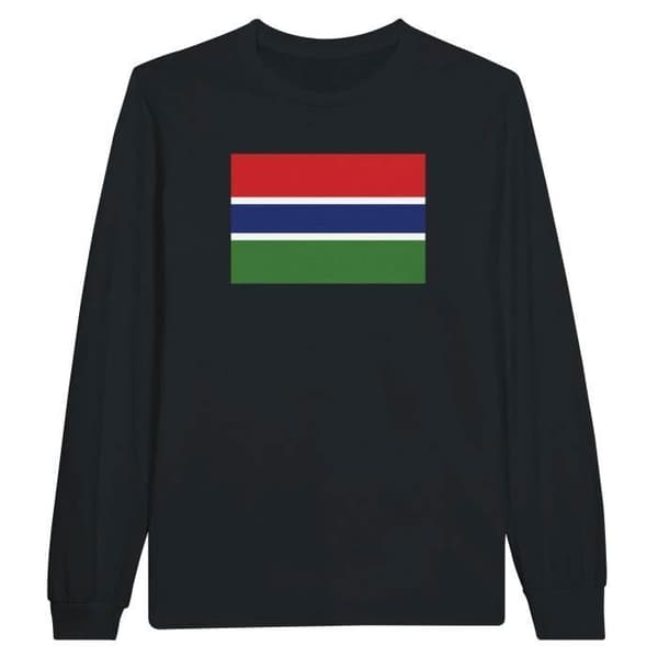 Långärmad T-shirt - PIXELFORMA - Gambias flagga - 100% bomull - Långärmad - Optimal komfort