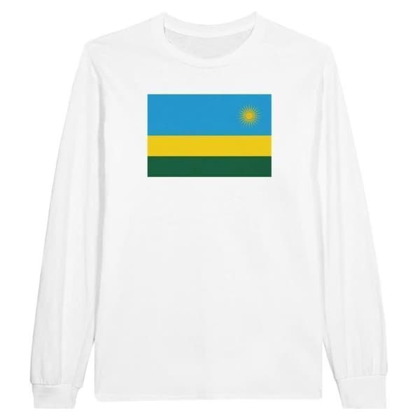 Långärmad t-shirt - PIXELFORMA - Rwandas flagga - 100% bomull - Optimal komfort - Långa ärmar