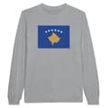 Miniatyrbild 1 av 3: Långärmad T-shirt - PIXELFORMA - Kosovos flagga - 100% bomull - Grafitgrå - Optimalt komfort