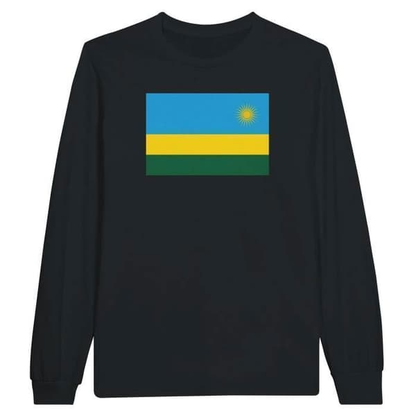 Långärmad T-shirt - PIXELFORMA - Rwandas flagga - 100% bomull - Långa ärmar - Optimal komfort