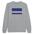 Miniatyrbild 1 av 3: Långärmad t-shirt - PIXELFORMA - Kap Verdes flagga - 100 % bomull - Grå - Optimal komfort