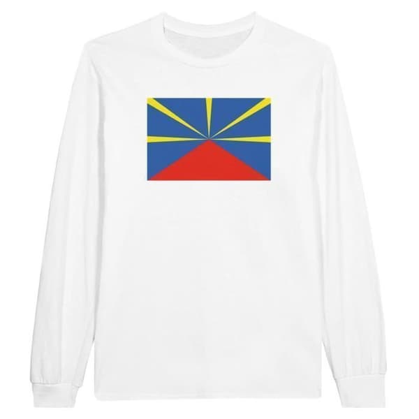 T-shirt med långa ärmar - PIXELFORMA - Färjan av La Réunion - 100% bomull - Långa ärmar - Optimal komfort