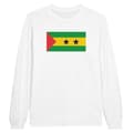 Miniatyrbild 1 av 3: T-shirt - Flagga från Sao Tomé och Príncipe - Vit - 100% bomull - Långa ärmar - Regular fit