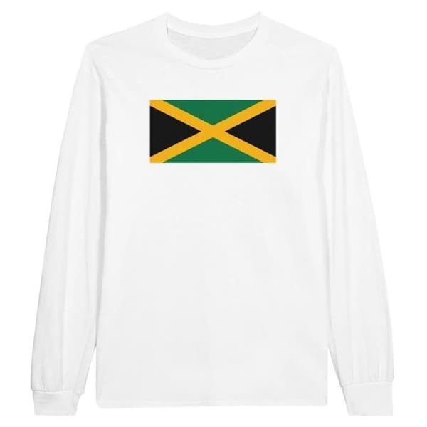 Långärmad t-shirt - PIXELFORMA - Flag of Jamaica - Vit - Normal passform - Vuxen