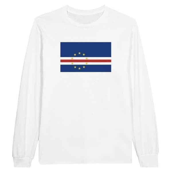 T-shirt med långa ärmar - PIXELFORMA - Kap Verde flagga - 100% bomull - Långa ärmar - Regular fit