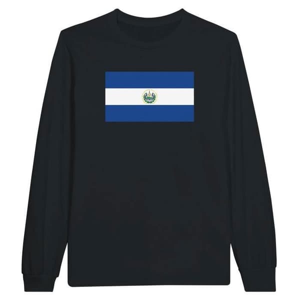 Långärmad T-shirt - PIXELFORMA - Salvador's flag - 100% bomull - Långärmad - Optimal komfort