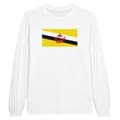Miniatyrbild 1 av 3: T-shirt med långa ärmar - PIXELFORMA - Bruneis flagga - 100% bomull - Regular passform - Unisex