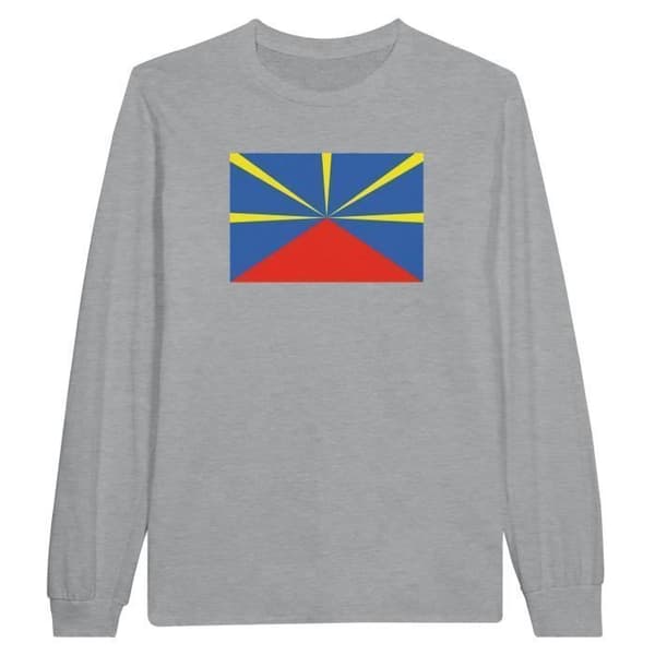 T-shirt med långa ärmar - PIXELFORMA - Färjan av La Réunion - 100% bomull - Långa ärmar - Optimal komfort