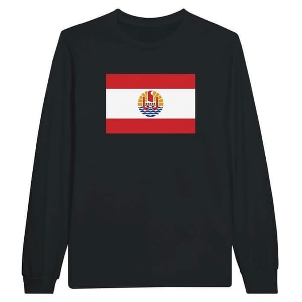 Långärmad t-shirt - Franska Polynesien - Svart - 100% bomull - Klassisk passform - Unisex