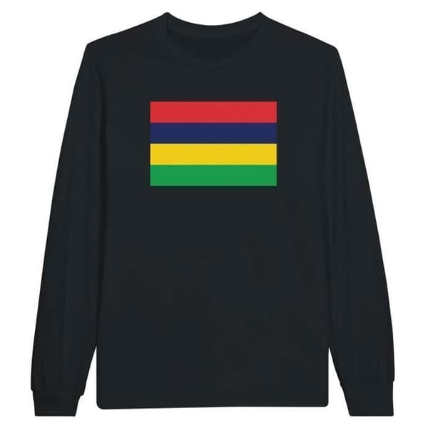 Långärmad t-shirt - PIXELFORMA - Flag of Mauritius - 100 % bomull - Långa ärmar - Optimal komfort