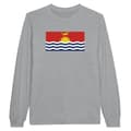 Miniatyrbild 1 av 3: Långärmad T-shirt - PIXELFORMA - Kiribatiska flaggan - Grå - Klassisk hals - Regular passform