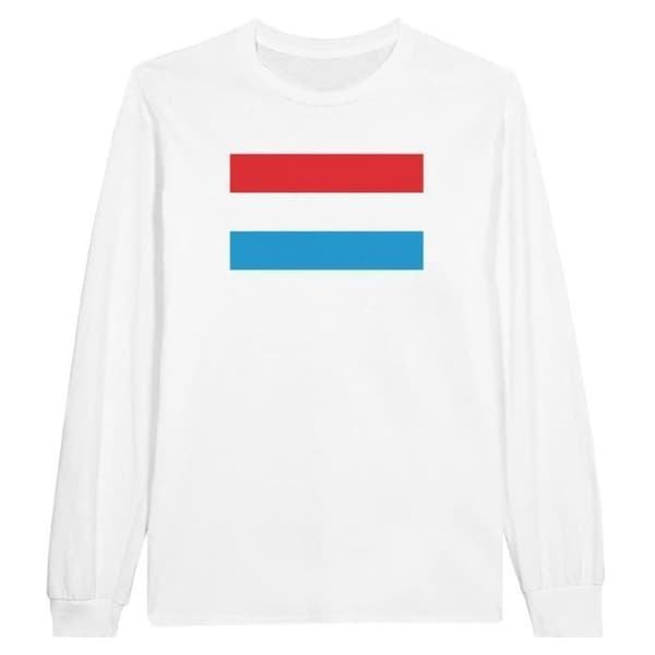 Långärmad T-shirt - PIXELFORMA - Luxemburgs flagga - 100% bomull - Långärmad - Regular passform