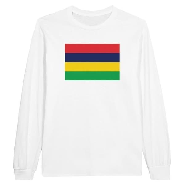 Långärmad t-shirt - PIXELFORMA - Flag of Mauritius - 100 % bomull - Långa ärmar - Optimal komfort